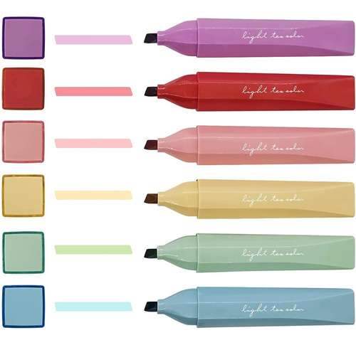 Chosch 6 Resaltadores Colores Retro Vintage Lápiz Labial