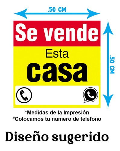 Se Vende Esta Casa (estructura Con Lona) Letrero Anuncio Negro