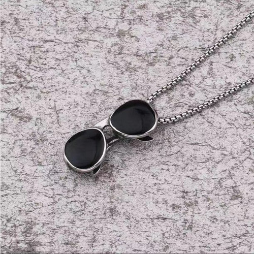 Collar Cadena Dije Lentes Gafas Acero Inoxidable Caballero