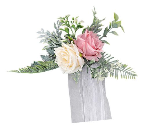 Arreglo De Flores De Pasillo Y Flores De Rosa Amarillo Claro