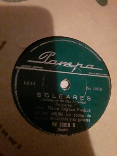 Antonio Molina - Soleares Alegrías - 78 Rpm / Kktus