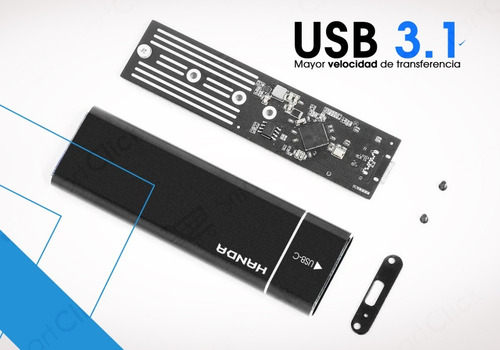 Imagen 6 de 10 de Adaptador M2 Ssd Usb C 3.1 Carry Disk Tarjeta Ngff B+m Key
