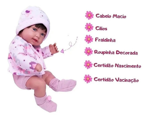 Boneca Bebê - Ninos Reborn - Cotiplás - Lista Kids Todo Cartoes