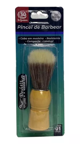 Brocha de afeitar para hombre, brocha de afeitar portátil, pequeña, mango  antideslizante, suave, espuma rápida, brocha de jabón profesional, cerdas  borde dorado Yinane Brocha de afeitar