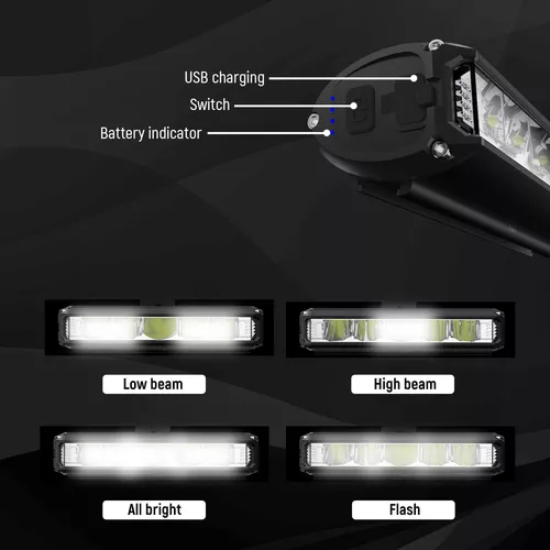 2022 - Luz LED súper brillante para bicicleta, potente linterna recargable  por USB, 5 modos, luz trasera impermeable para bicicleta, luz de