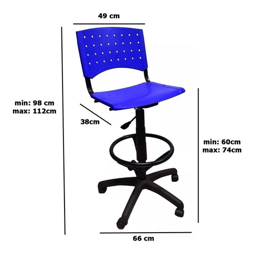 Imagen 3 de 6 de Silla Cajera Indar Pvc Reforzada Neumatica Giratoria