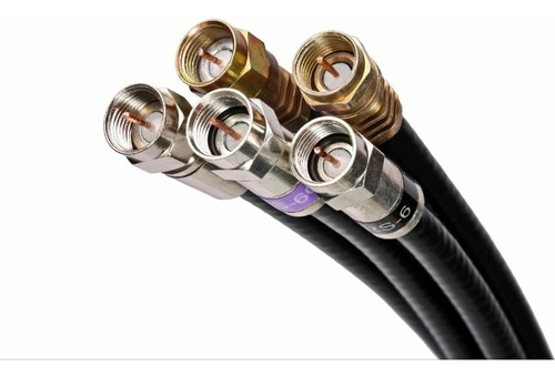 Cable Coaxil Rg-6 X 100m Negro / Blanco + 10 Conectores!!!!!