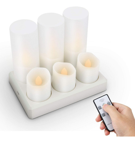 Velas Led Recargables De Té Sin Llama, Juego De 6