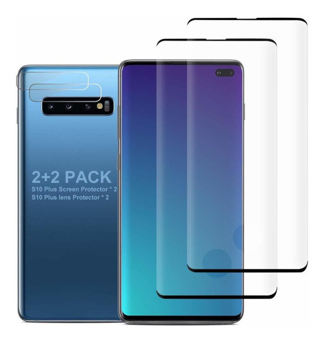 4 Pack Galaxy S10 Plus Screen Protector Include 2 Tempered T