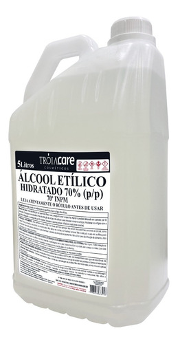 Alcool Liquido 70% Troia Care 5l Loja Limpeza Hospital Fragrância Neutro