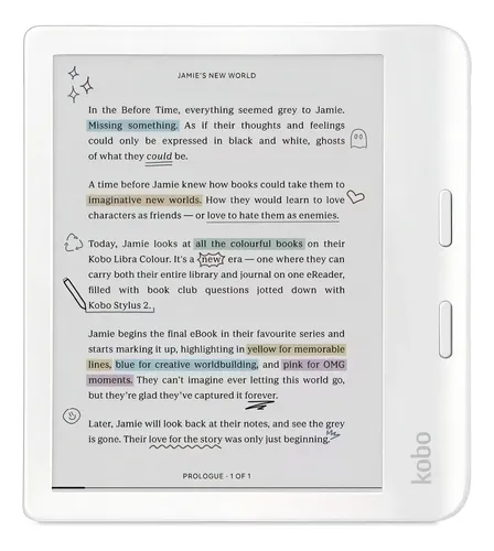 Lector E Reader Kobo Libra Colour Hd 7 - 32gb - Blanco | Cuotas