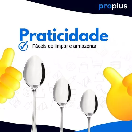 Kit 12 Colheres Café Chá Sopa Utensílio Aço Inox Servir Simples