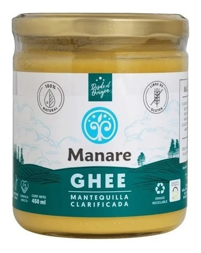 Mantequilla Clarificada Ghee 450ml Premium Manare Keto  
