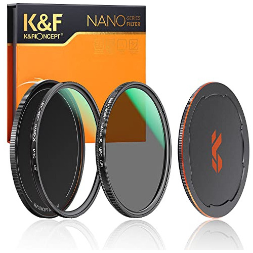 Filtros Cpl Y Uv Mc + Tapa Nano-x K&f Concept 58mm