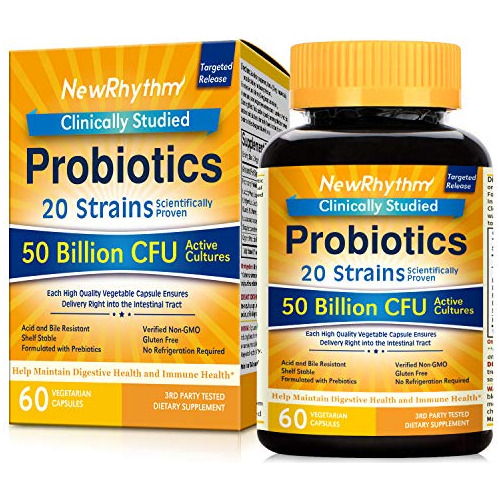 Newrhythm Probioticos 50 Mil Millones De Cfu 20 Cepas, 60 Ca