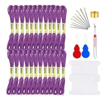 Comprar Hilos Kit De Hilo Para Bordar 24 Madejas De Hilo Púrpura