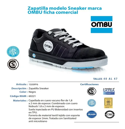 Zapatilla Seguridad OMP // Rebajas Zapatillas Seguridad Hombre // Outlet Zapatilla  Seguridad OMP Mecanico