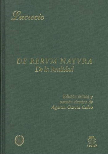 Libro De Rerum Natura = De La Realidad