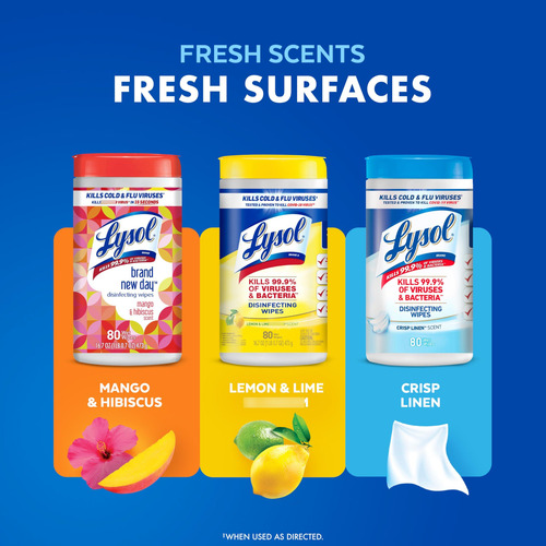 Toallitas Desinfectantes Lysol Para Limpieza Del Hogar 80 Un