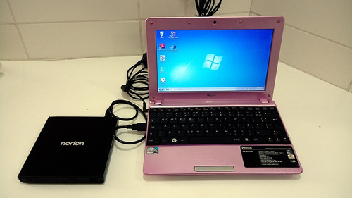 Netbook Philco Rosa + Gravador/leitor De Dvd + Mouse Ótico