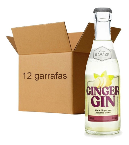 Drink Pronto Easy Booze Gin+ginger 200ml (12 Garrafas)