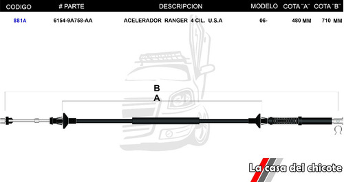 Chicote Acelerador Ranger 4-cil Usa 