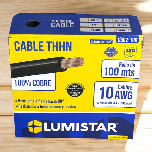 Cable Thhn 10awg Rollo 100 Metros Lumistar