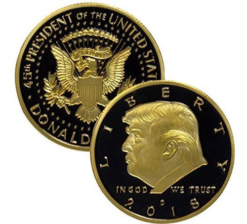 2018 Donald Trump Black & Gold Eagle Moneda De Colección