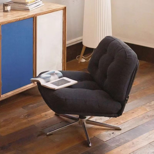 Silla Individual Elegante Con Rotación De 360 Grados Salas Negro