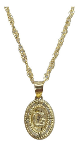 Medalla De Bautizo Con Cadena Oro 10k Grabado Gratis