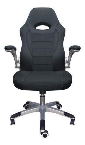 Imagen 2 de 4 de Silla de escritorio Desillas Pro Sonic gamer ergonómica negra con tapizado de cuero sintético