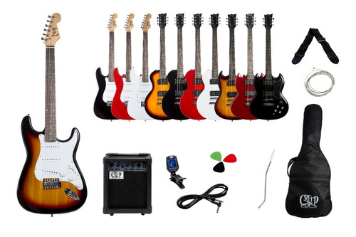Imagen 5 de 6 de Pack Guitarra Stratocaster Y Amplificador Creep Completo Sb