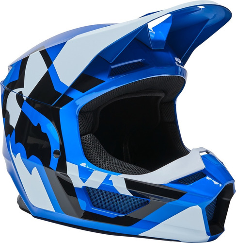 Imagen 1 de 5 de Casco Motocross Fox - V1 Lux #28001 - Azul 