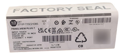 2711p-t15c21d8s Allen Bradley Panelview Plus 7 Hmi Tft