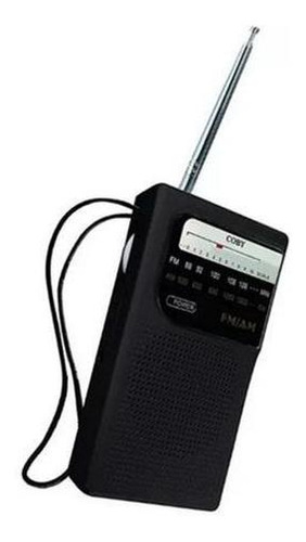 Radio Coby Cr-203 Am/fm Bolsillo Pilas Correa Auriculares Color Black