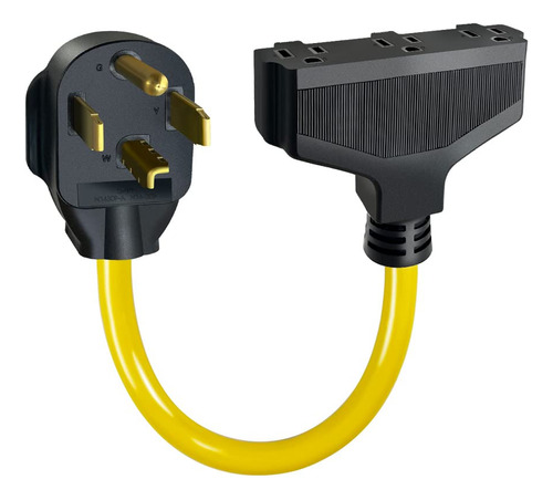 14-30p Macho A (3) 5-15r Hembra Hogar Tri Outlet Cable Adapt