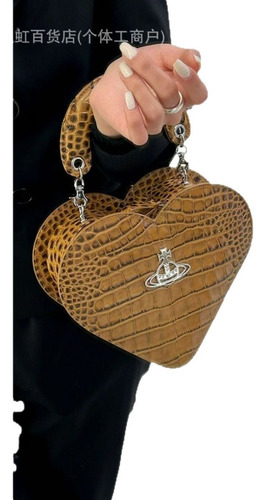 Mochila Com Padrão De Crocodilo Em Forma De Coração Estilo P
