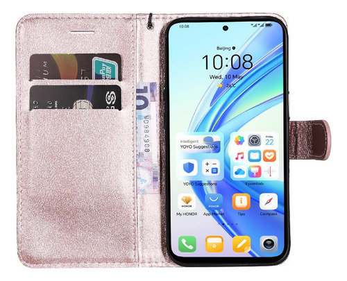 Funda Abatible For Honor X7b Cartera De Negocios De Color