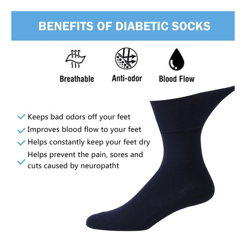 Calcetines Diabéticos De Algodón No Vinculantes Para Hombres