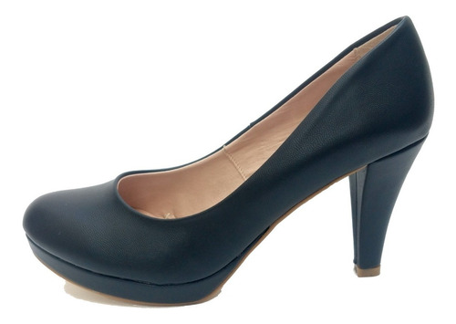 Imagen 2 de 10 de Zapatos Cerrado Negro Moda Tacón Perfecto Mujer