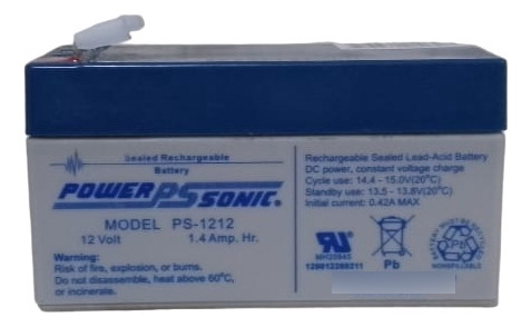 Bateria 12v 1,4 Ah  Marca  Sonic