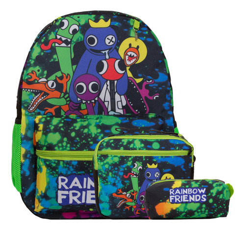 Kit Mochila Infantil Masculina Rainbow Friends Costa Juvenil