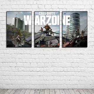 Cuadro Decorativo Call Of Duty Warzone Gamer Set 3 Piezas