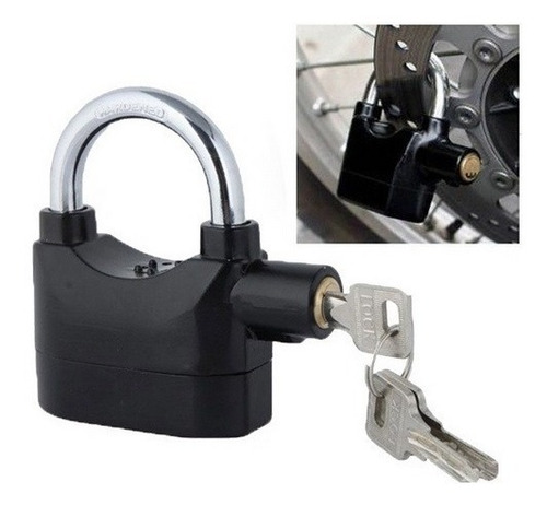 Imagen 4 de 10 de Candado Alarma Inoxidable Para Moto O Bicicleta