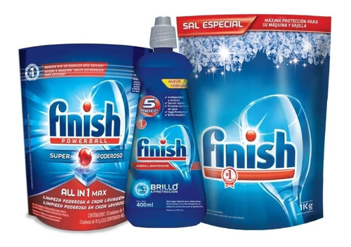 Finish Pack Tabletas 13 Uds.+ Abrillantador 400 Ml.+ Sal 1kg