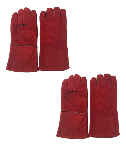 2 Pares Guantes Para Soldar Descarne Rojo Estandar