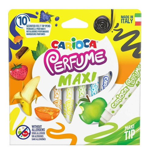 Marcadores Gruesos Carioca Con Perfume Maxi X 10 Colores