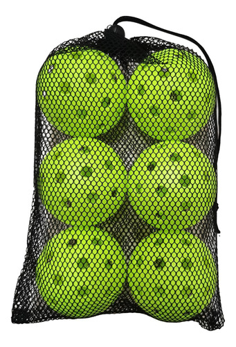 6 Bolas De Pickleball Dos Pces Tamanho Oficial Bola Verde