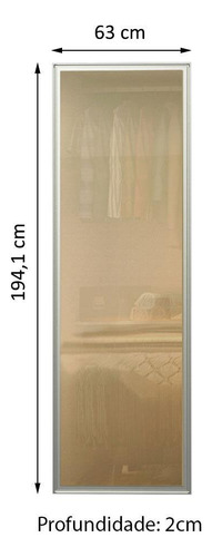 Vidro Reflex De 194,1 X 63 Cm Para Guarda-roupa Madesa Cor Incolor
