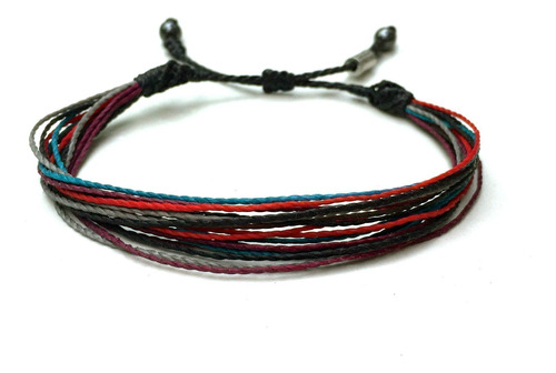 Pulsera De Cuerda Para Hombres En Negro, Rojo, Turquesa, Cir